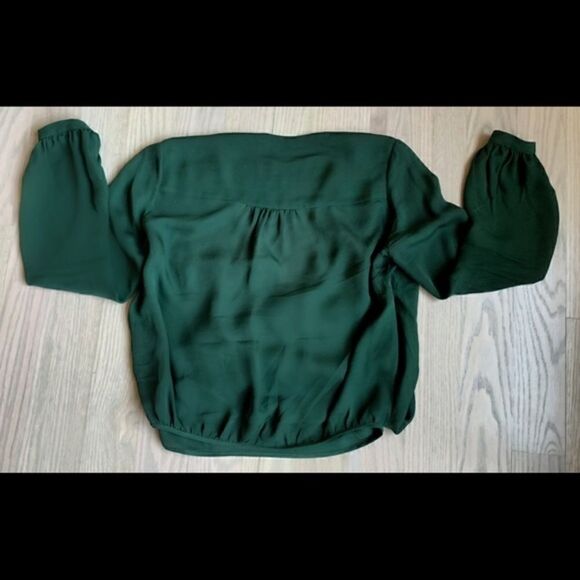 Haute Hippie NWT Emerald Green Cowl Blouse - Picture 2 of 2